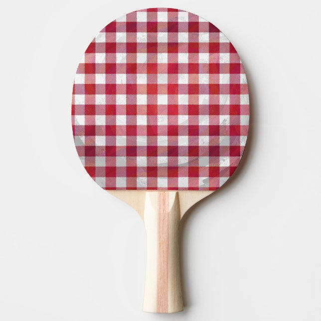 Chequered Plaid Black And White Ping Pong Paddle (Front)