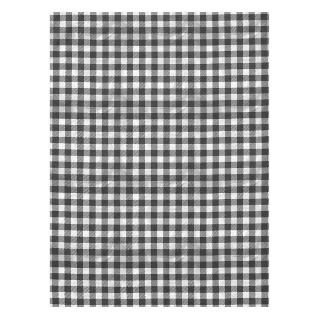 Chequered Plaid Black And White Tablecloth (Front)