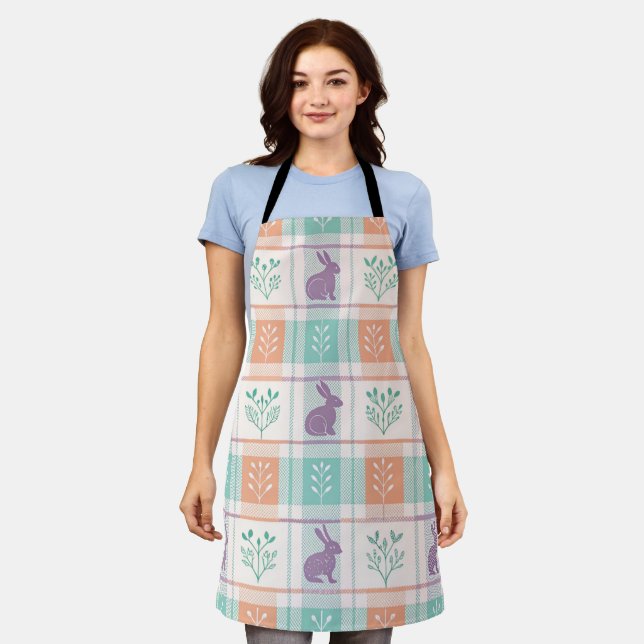 Chequered Plaid Easter   Apron (Worn)