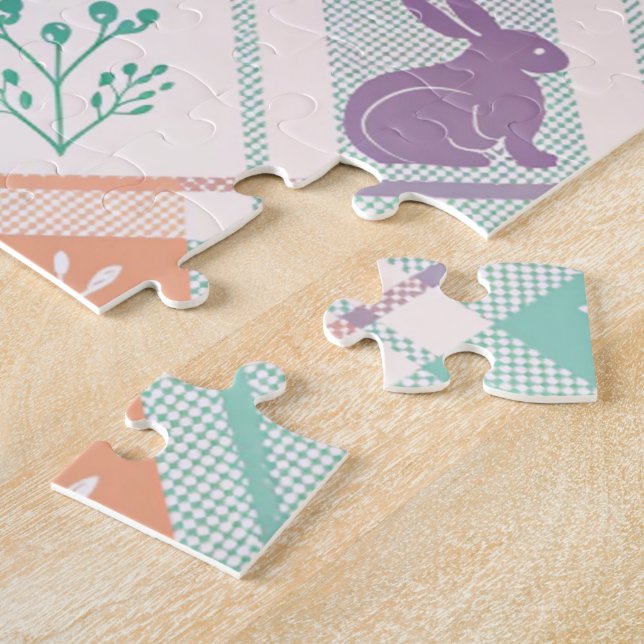 Chequered Plaid Easter   Jigsaw Puzzle (Side)