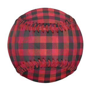 Chequered Plaid Red and Black Baseball