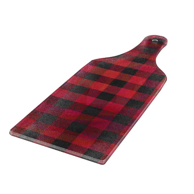Chequered Plaid Red and Black Cutting Board (Corner)