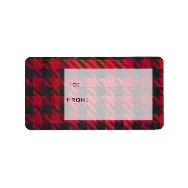 Chequered Plaid Red and Black Label (Front)