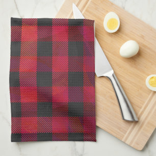 Chequered Plaid Red and Black Tea Towel