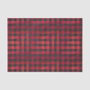 Chequered Plaid Red and Black Tissue Paper
