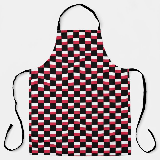 Chequered Poland Flag Pattern  Apron (Front)