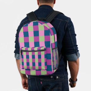 Chequered Printed Backpack