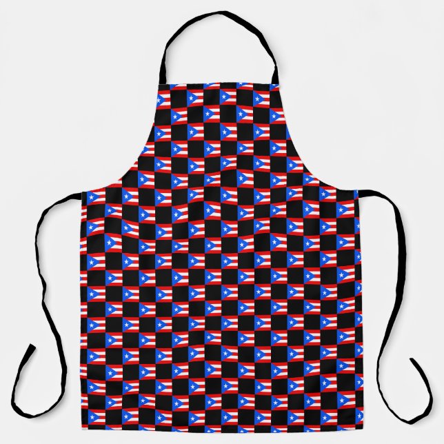 Chequered Puerto Rico Flag Pattern  Apron (Front)