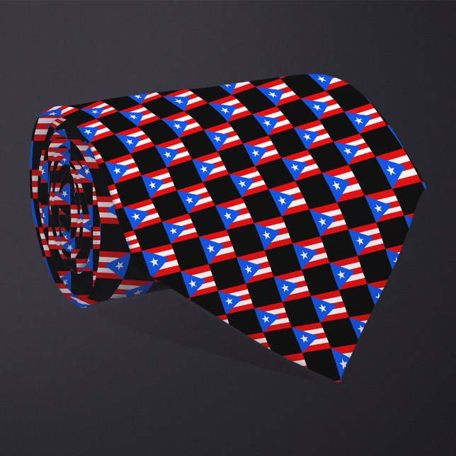 Chequered Puerto Rico Flag Pattern  Tie (Creator Uploaded)