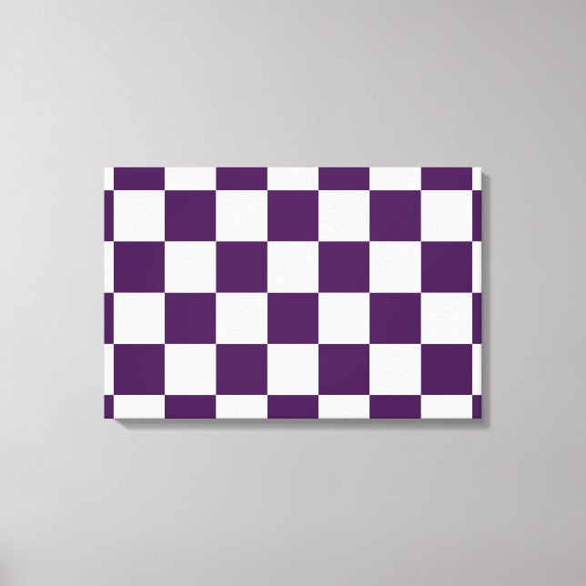 Chequered Purple and White Canvas Print (Front)