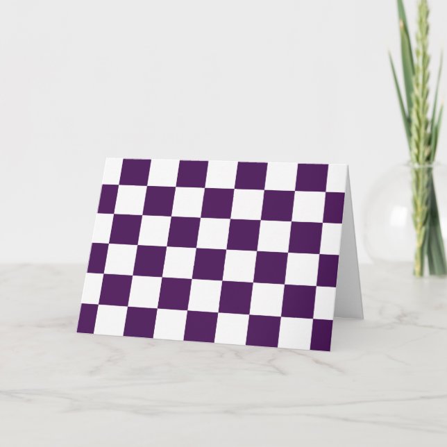 Chequered Purple and White Card (Front)