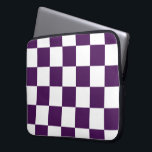 Chequered Purple and White Laptop Sleeve<br><div class="desc">Bold regal purple and white chequered pattern is made of rows of alternating white and dark purple squares. Feel free to customise the product to make it your own. Digitally created 9000 x 6000 pixel image. Copyright ©2014 Claire E. Skinner, All rights reserved. To see this design on other items,...</div>