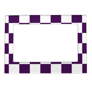 Chequered Purple and White Magnetic Picture Frame