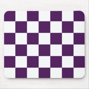 Chequered Purple and White Mouse Mat