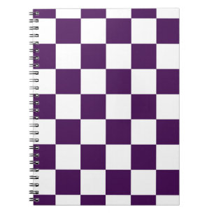 Chequered Purple and White Notebook