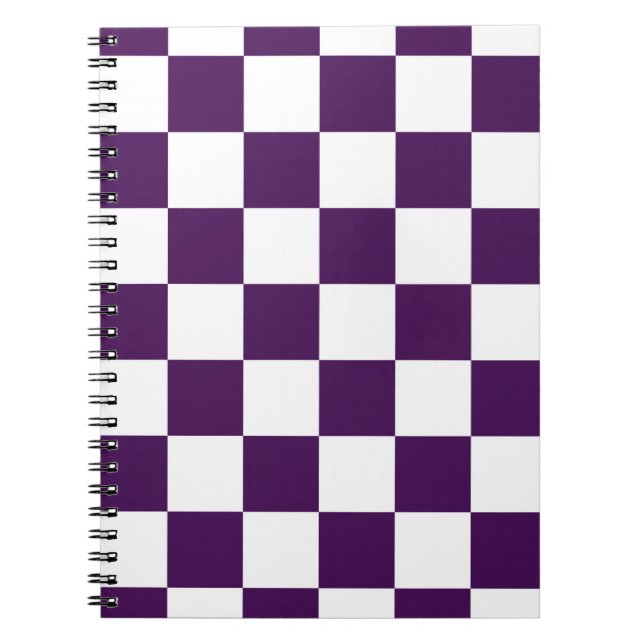 Chequered Purple and White Notebook (Front)