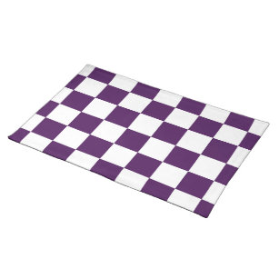 Chequered Purple and White Placemat