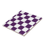 Chequered Purple and White Tile<br><div class="desc">Bold regal purple and white chequered pattern is made of rows of alternating white and dark purple squares. Feel free to customise the product to make it your own. Digitally created 9000 x 6000 pixel image. Copyright ©2014 Claire E. Skinner, All rights reserved. To see this design on other items,...</div>