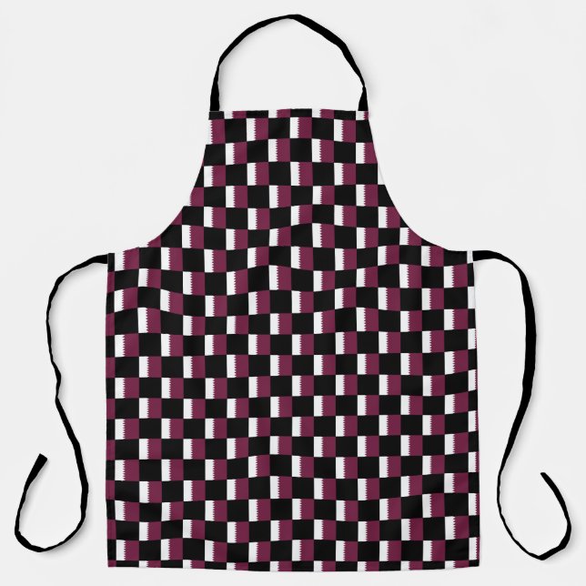 Chequered Qatar Flag Pattern  Apron (Front)