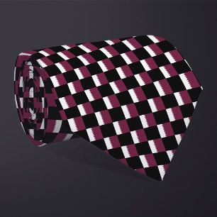 Chequered Qatar Flag Pattern Tie