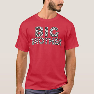 Chequered race Big Brother White Black Checkerboar T-Shirt