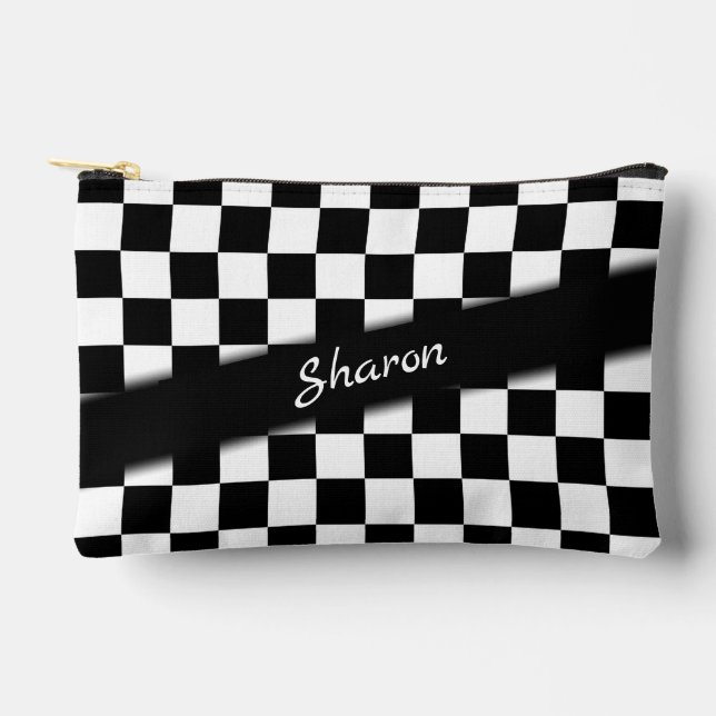 Chequered Race Flag Personal Accessory Pouch (Front)
