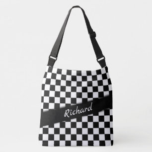 Chequered Race Flag Personal Crossbody Bag