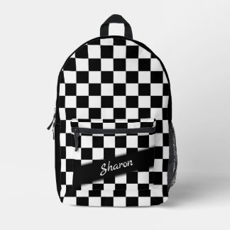 Chequered Race Flag Personal Printed Backpack
