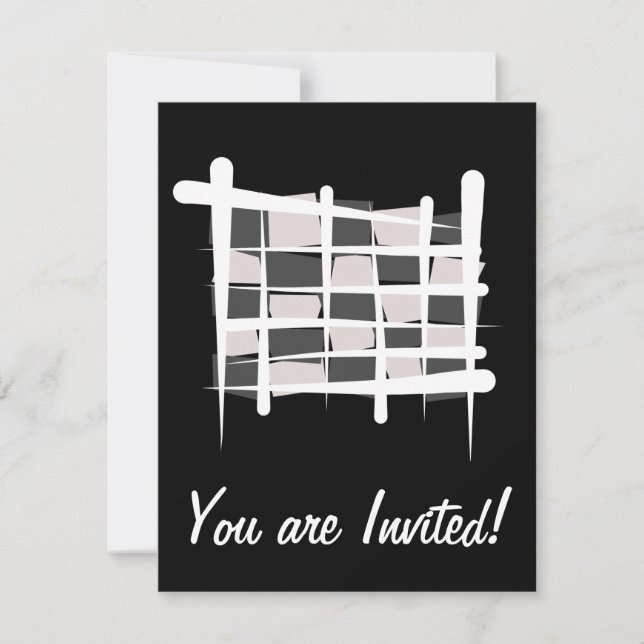 Chequered Racing Brush Flag Invitation (Front)
