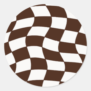 chequered racing fan flag. classic round sticker