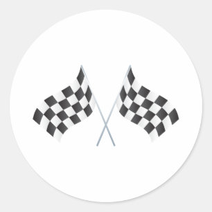 chequered racing flags graphic classic round sticker