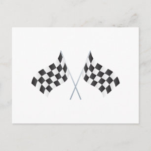chequered racing flags graphic postcard
