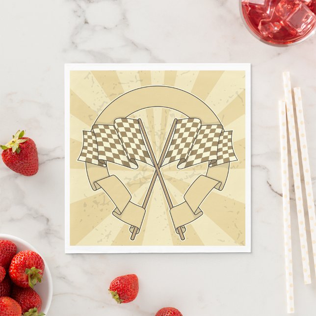 Chequered Racing Flags Paper Napkins (Creator Uploaded)
