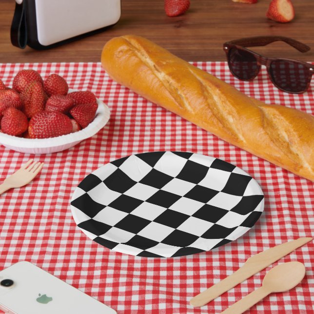 Chequered Racing Insipired Paper Plate (Picnic)
