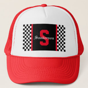 Chequered Racing Stripe Trucker Hat