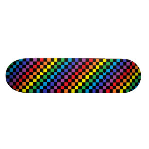 Chequered Rainbow Black Skateboard