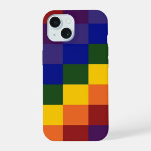 Chequered Rainbow iPhone 15 Case