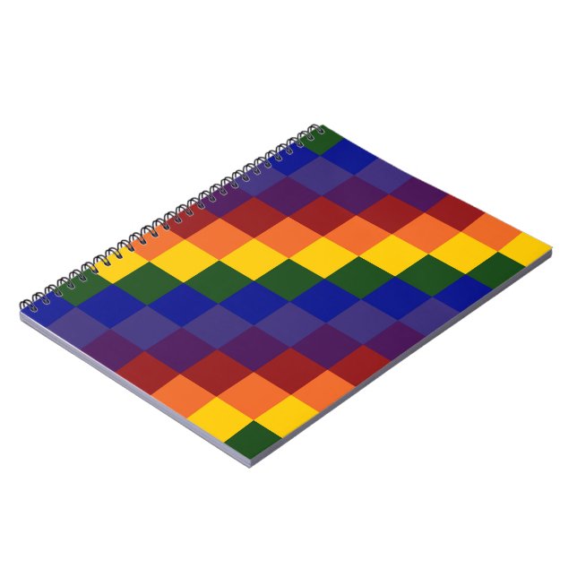 Chequered Rainbow Notebook (Left Side)