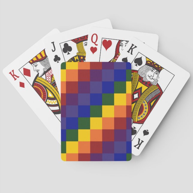 Chequered Rainbow Playing Cards (Back)