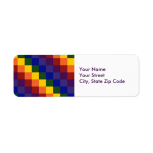 Chequered Rainbow return address label