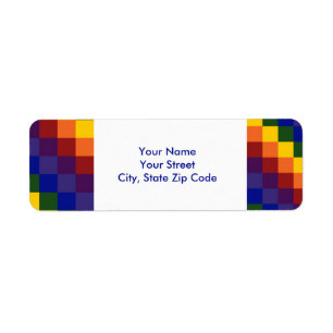 Chequered Rainbow return address label