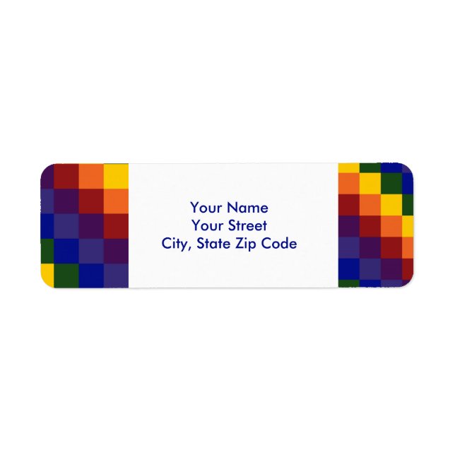 Chequered Rainbow return address label (Front)