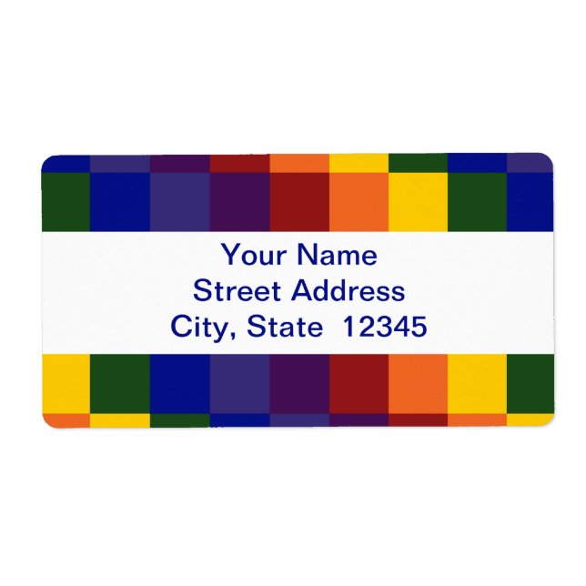 Chequered Rainbow shipping label (Front)