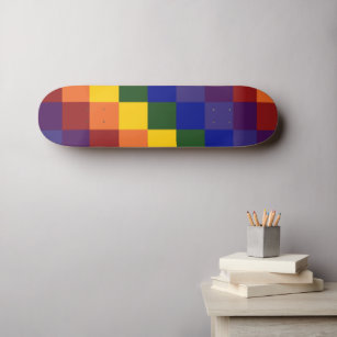 Chequered Rainbow Skateboard