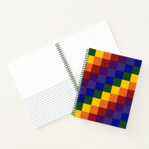 Chequered Rainbow Sketch Notes Notebook