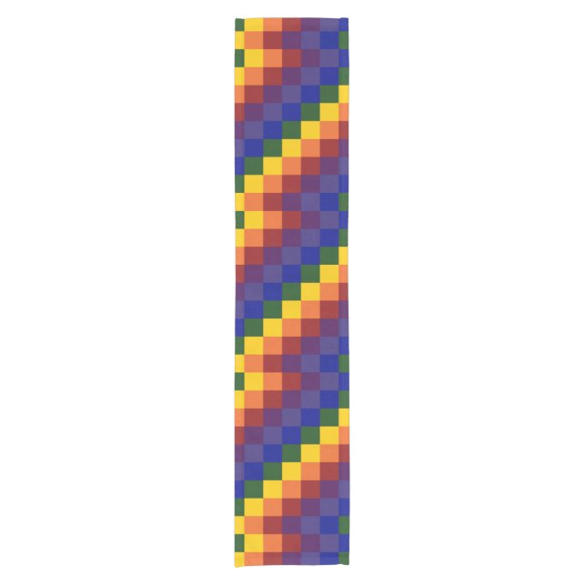 Chequered Rainbow Table Runner (Front)