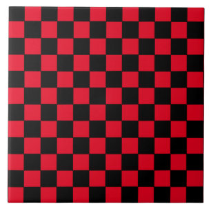 Chequered Red  and Black  Tile