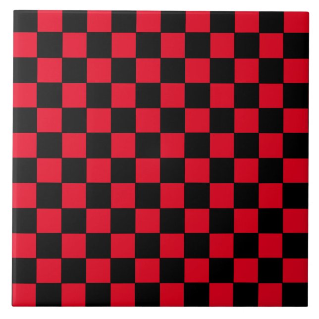 Chequered Red  and Black  Tile (Front)