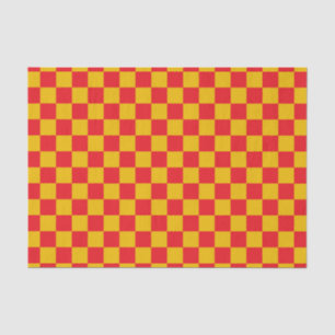 Chequered Red and Gold Tissue Paper