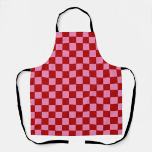 Chequered Red and Hot Pink Apron
